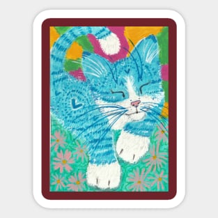 blue cat Sticker